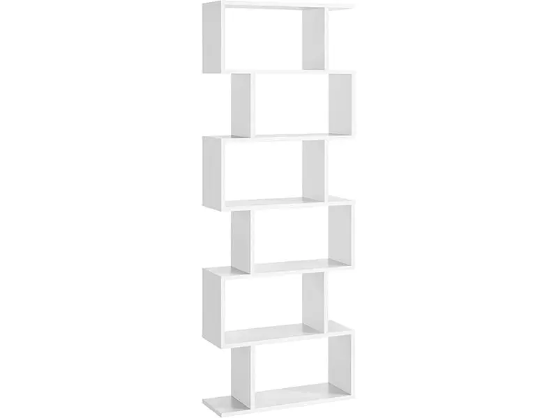 White Wooden Bookcase Bookshelf by VASAGLE - Elegant Shelf for Books