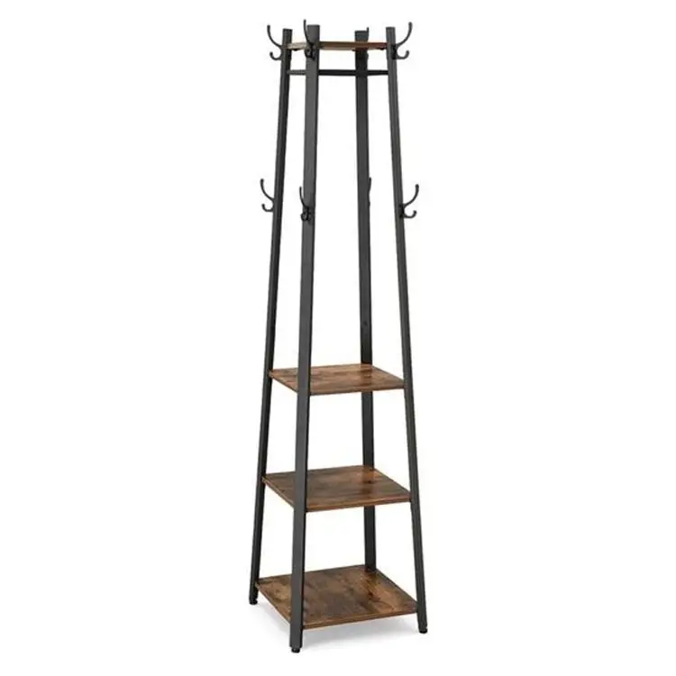 Industrial Coat Rack/Stand with Hooks | VASAGLE 3-Shelf