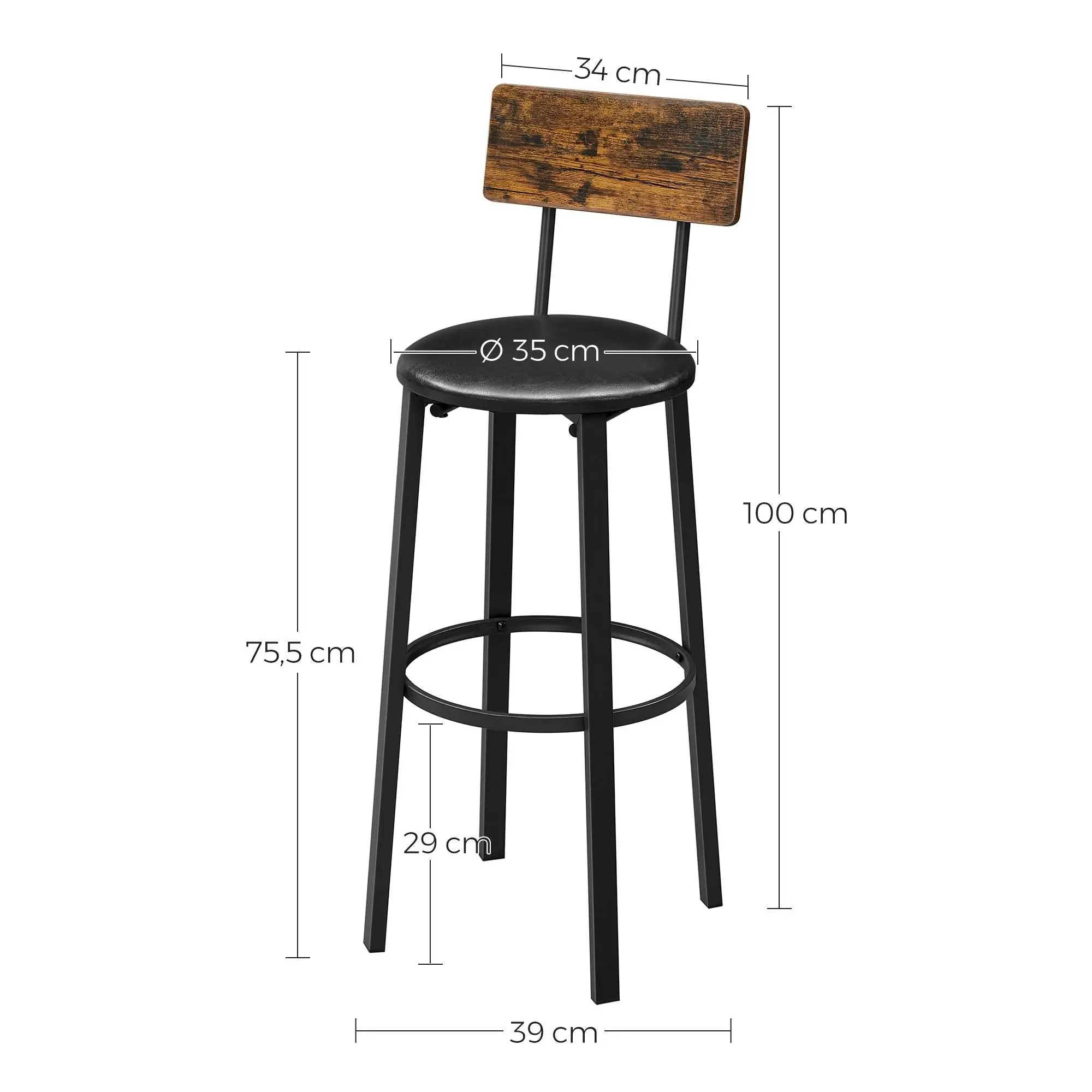 VASAGLE Bar Stools 2-Pack