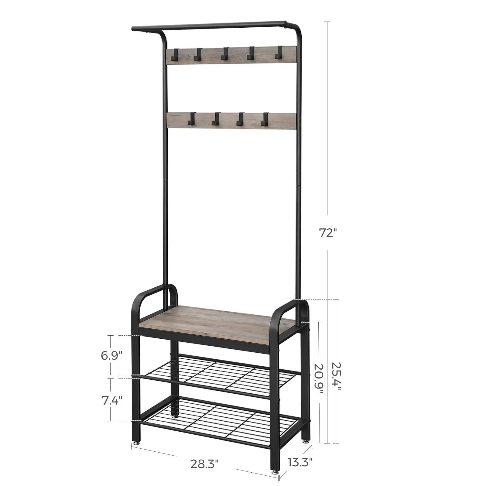 VASAGLE Coat Rack Clothes Rack Stand