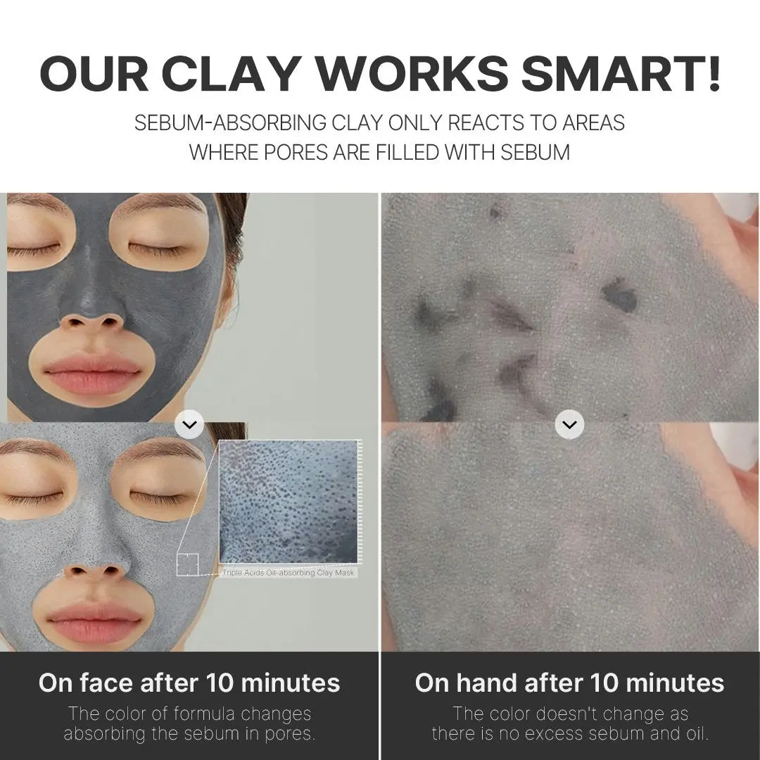 APRILSKIN Triple Acids Ole-Absorbing Clay Mask 100g + Real Jelly Brush