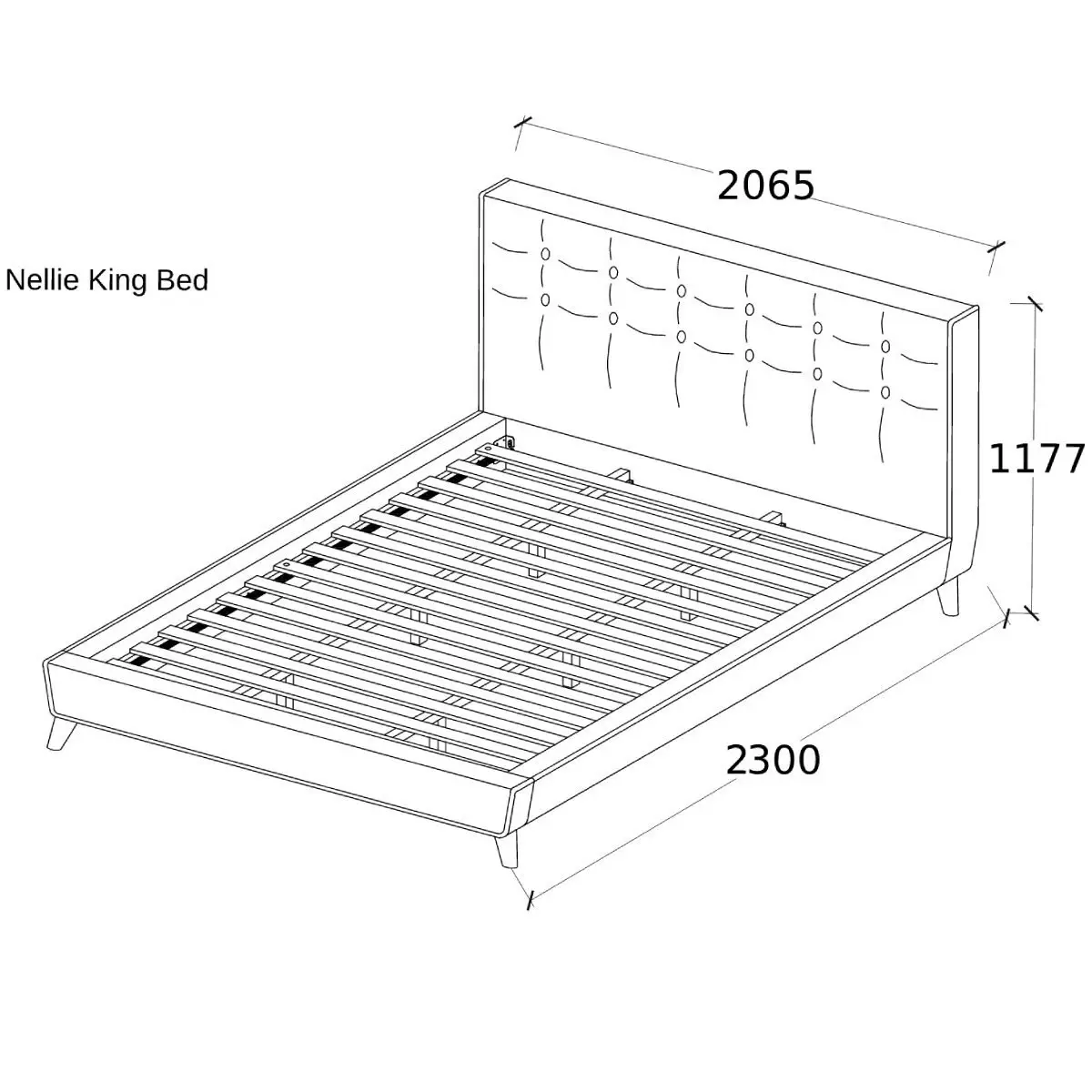 Ostro Furniture Ostro Nellie King Bed Base & Bedhead