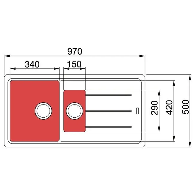 Franke 1 and 1/4 Basis Bowl Sink with Reversible Drainer and Sink Accessories