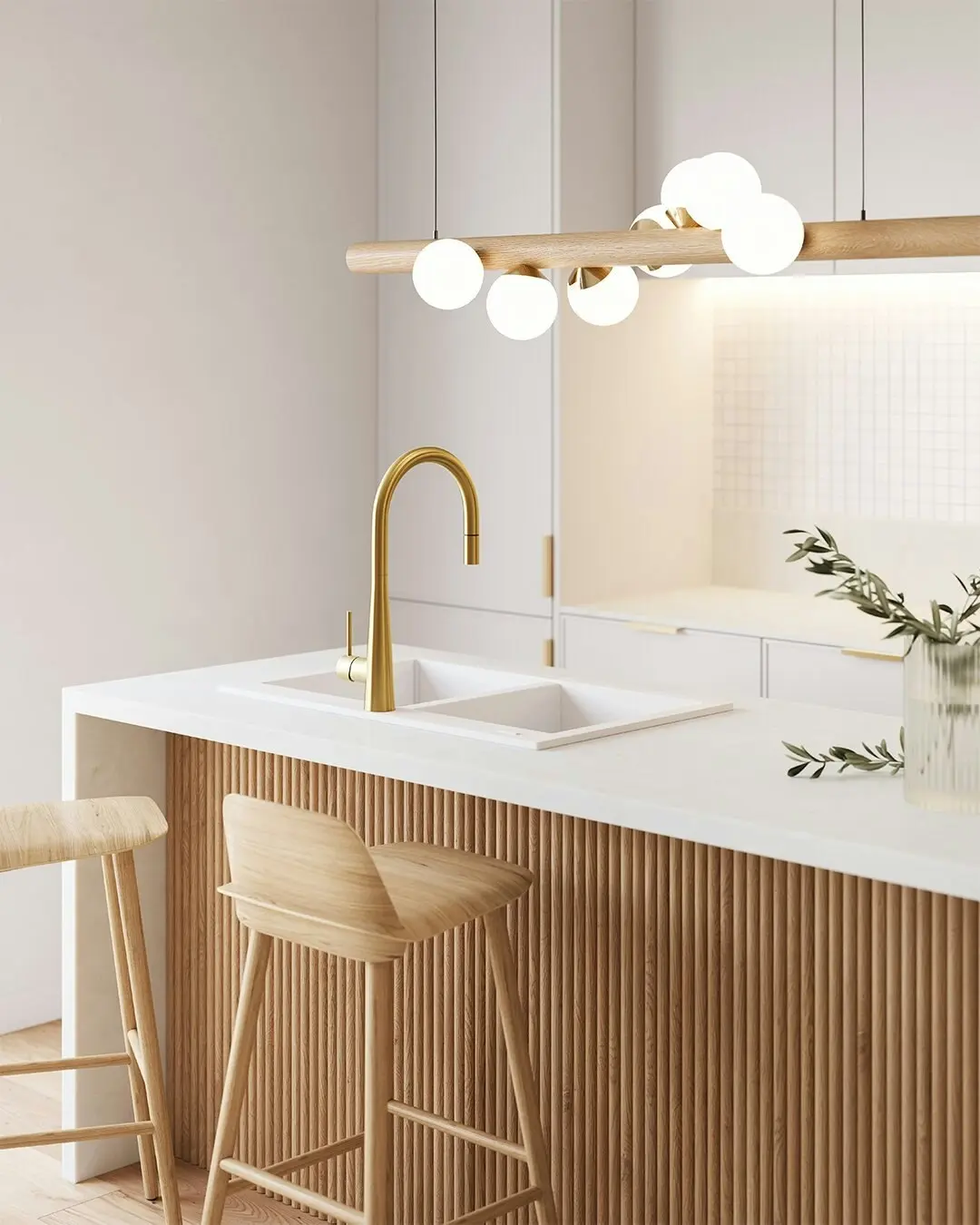 Oliveri Essente Goose Neck Pull Out Mixer Tap Gold