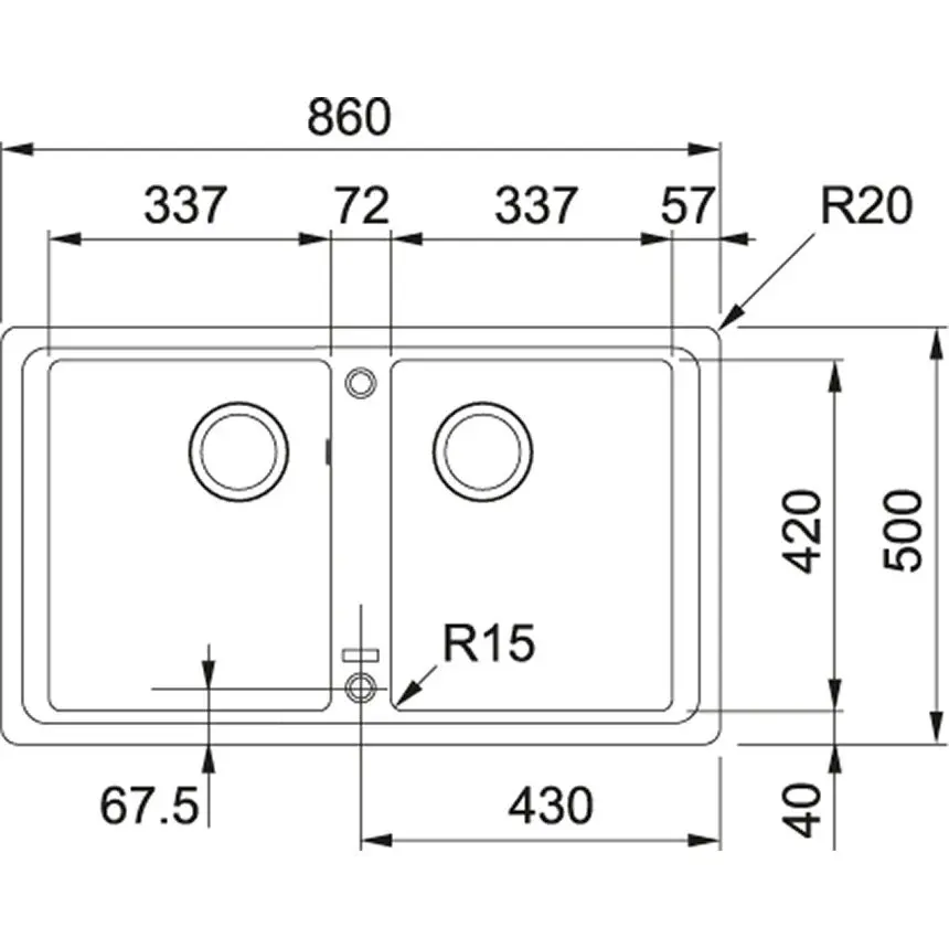 Franke Basis Double Bowl Inset Sink