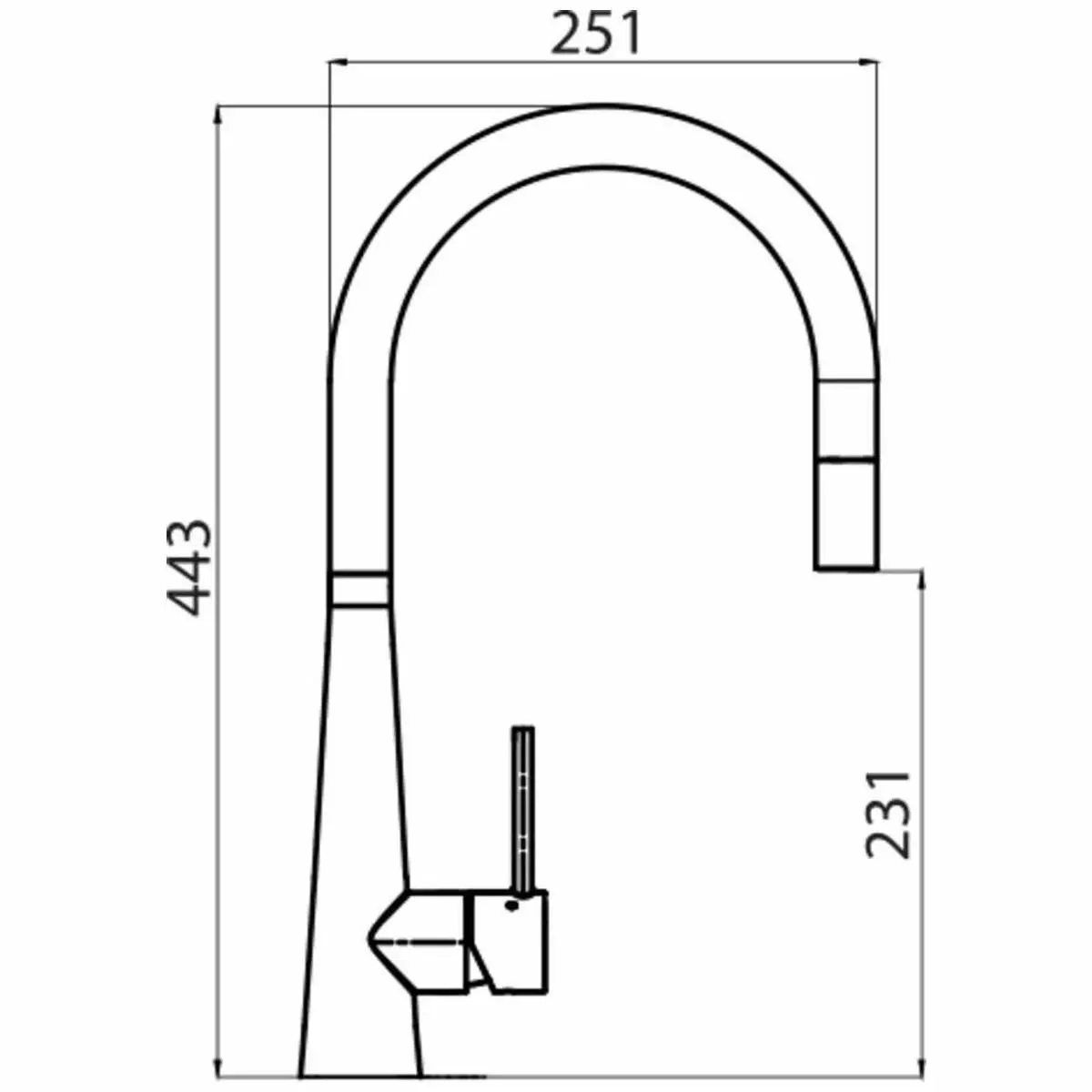 Oliveri Essente Goose Neck Pull Out Mixer Tap Black