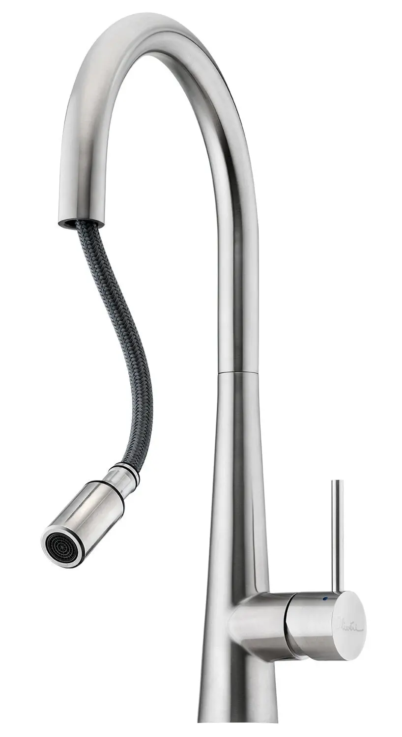 Oliveri Essente Goose Neck Pull Out Mixer Tap Black