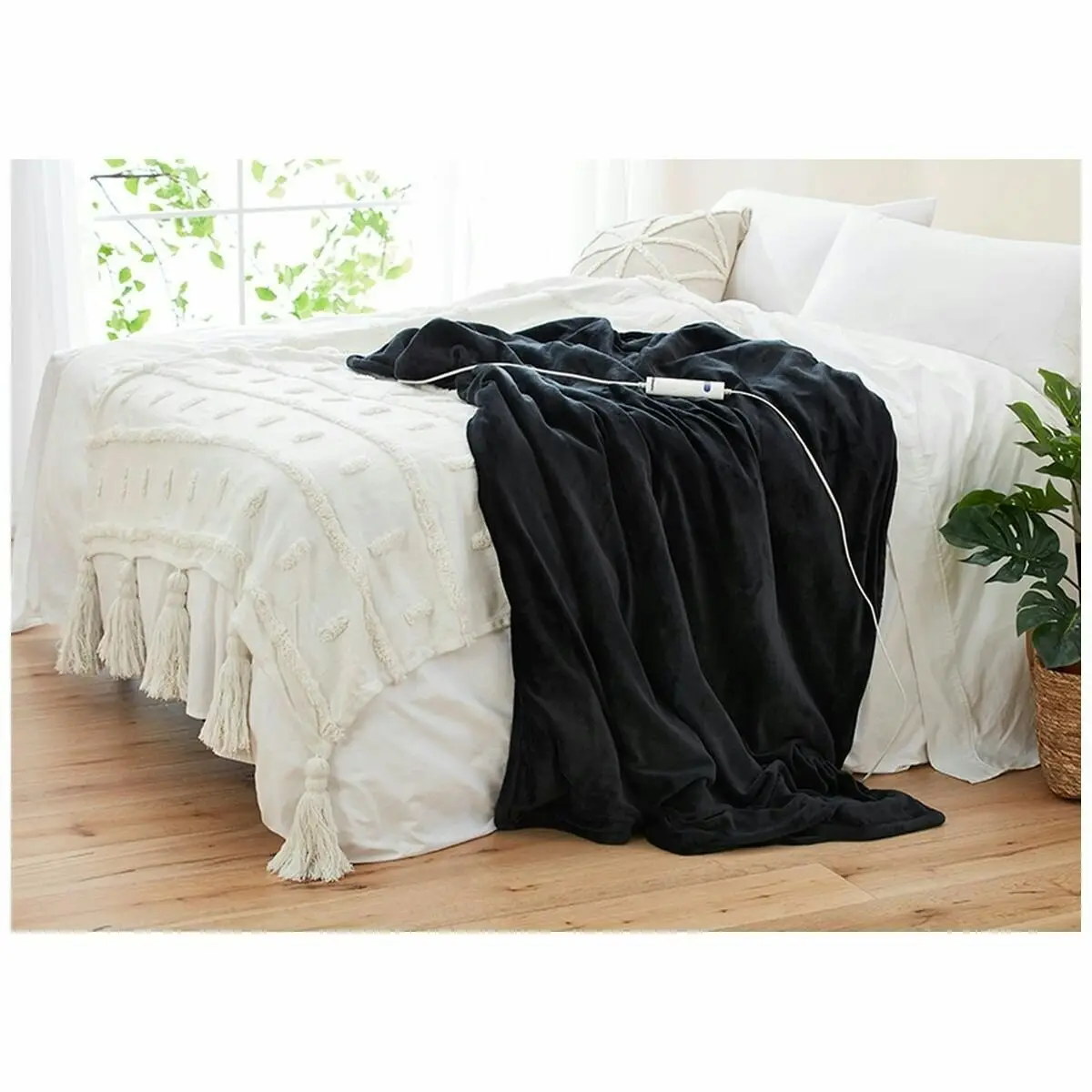 Dimplex Dream Easy Micro Fleece Heated Throw - Charcoal