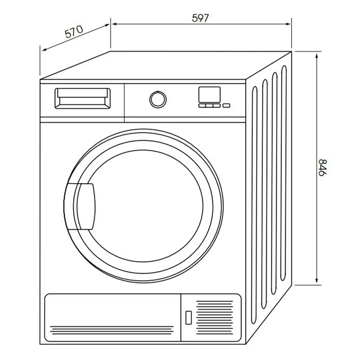 Euromaid 7kg Heat Pump Dryer Dark Grey