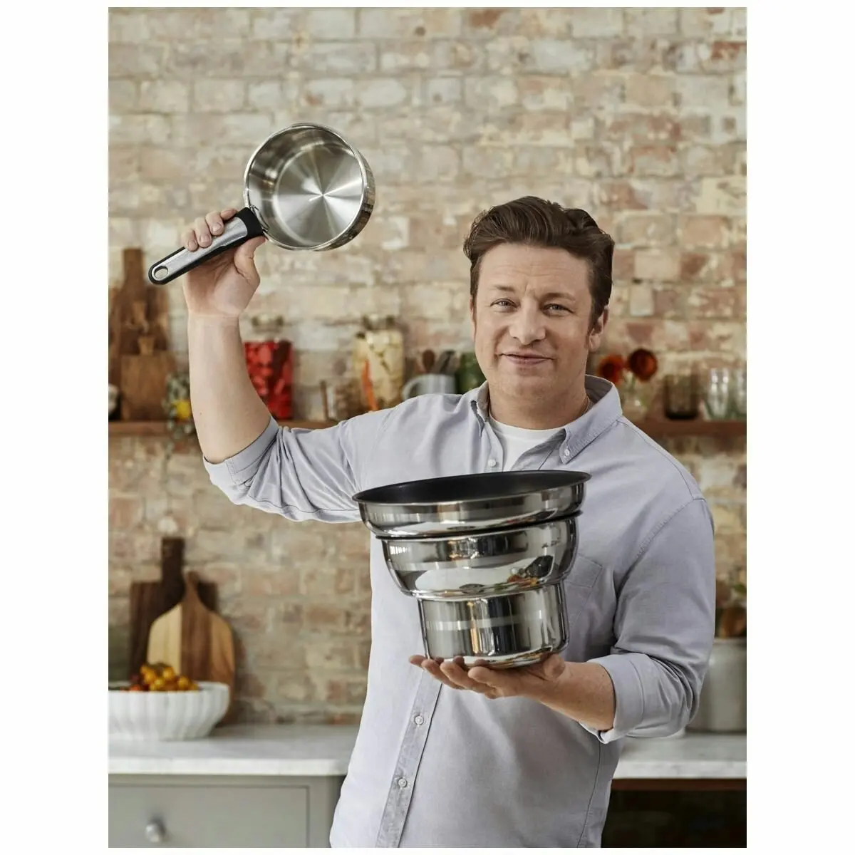 Tefal Jamie Oliver Ingenio Non-Stick Induction 3 Piece Pot Cookware Set