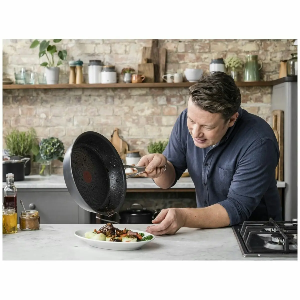 Tefal 30cm Jamie Oliver Cook's Classics Induction Non-Stick Hard Anodised Frypan