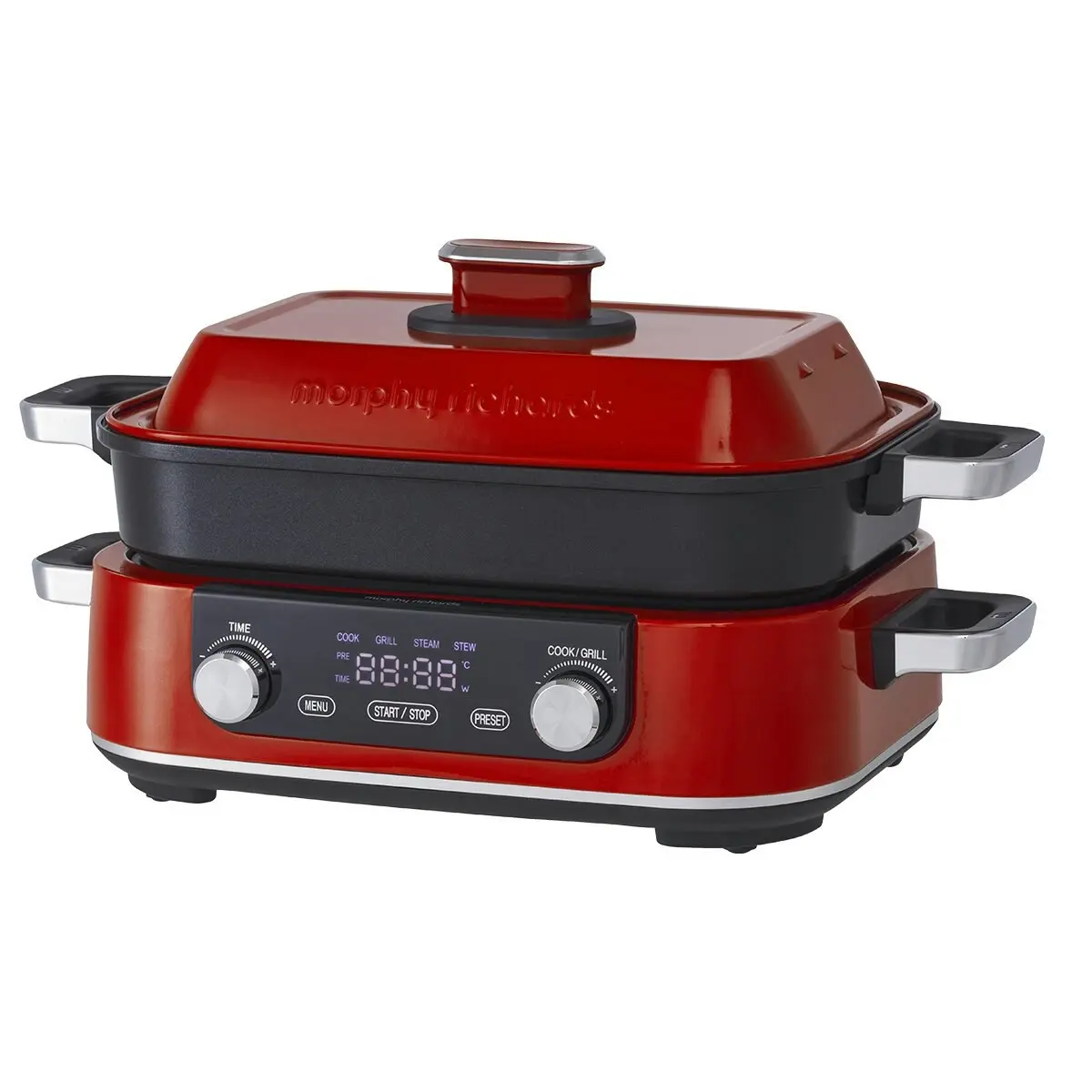 Morphy Richards Digital Multifunction Pot Red