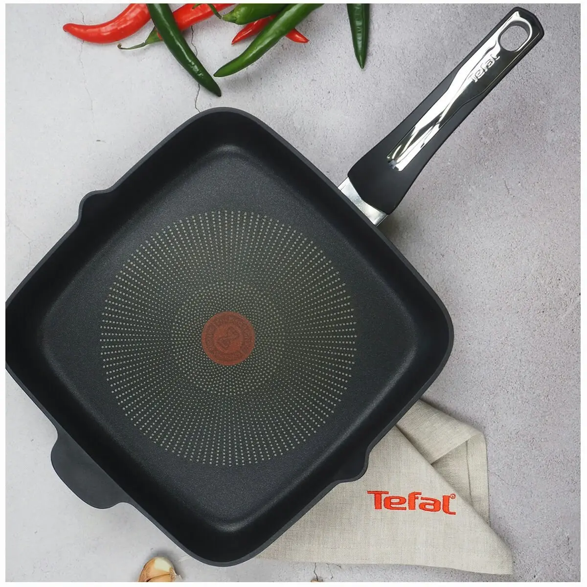 Tefal Premium Specialty Cast Aluminium Induction Non-Stick Deep Square Grill 28cm