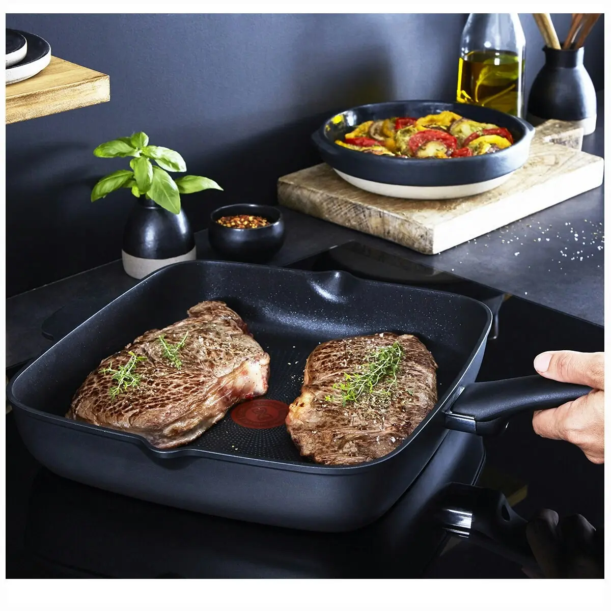 Tefal Premium Specialty Cast Aluminium Induction Non-Stick Deep Square Grill 28cm