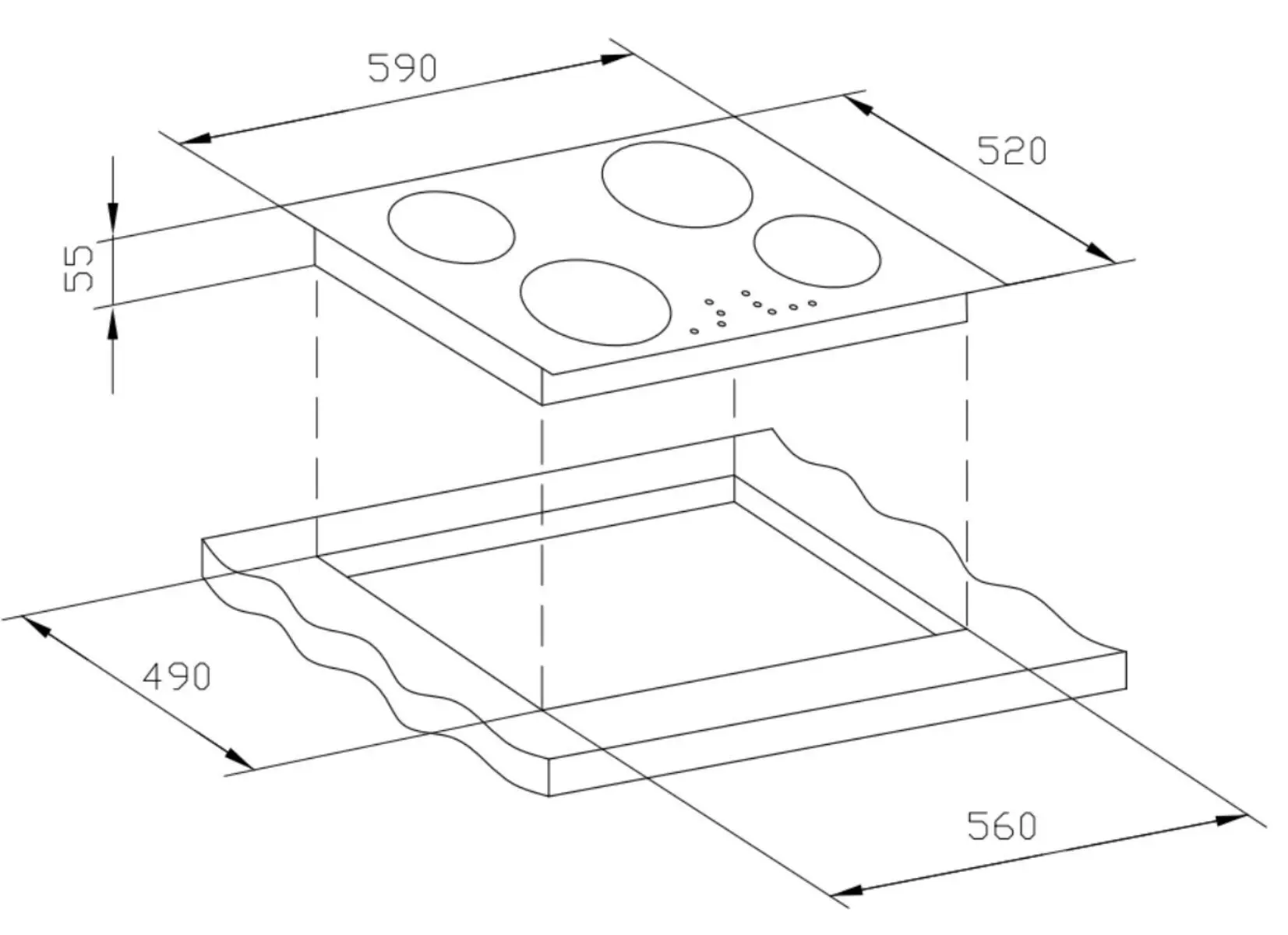 Brohn 60cm Built-in Ceramic Cooktop