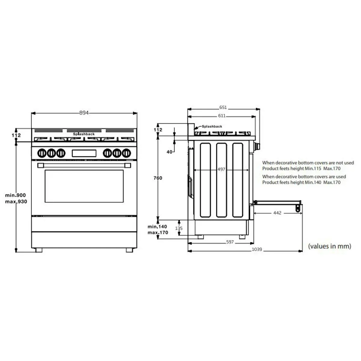 Beko 90cm Dual Fuel Freestanding Oven/Stove Stainless Steel