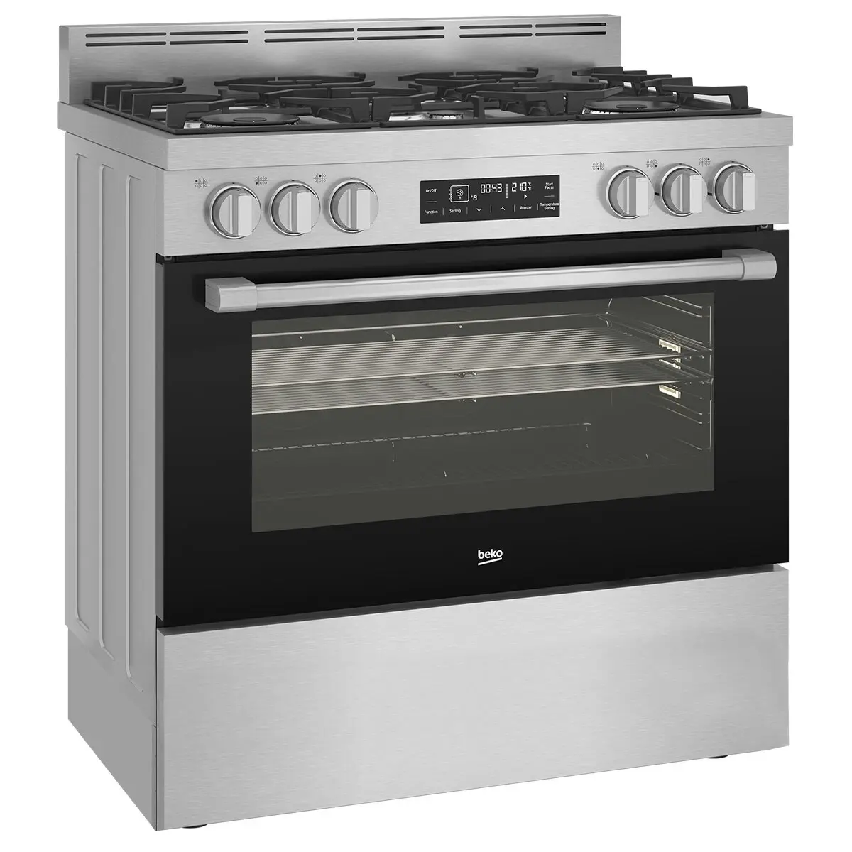 Beko 90cm Dual Fuel Freestanding Oven/Stove Stainless Steel