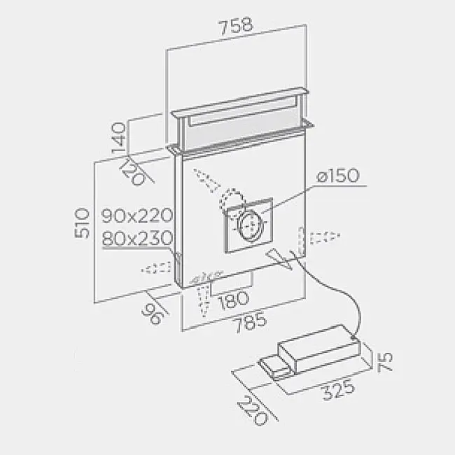 Elica 90cm Pandora Downdraft System