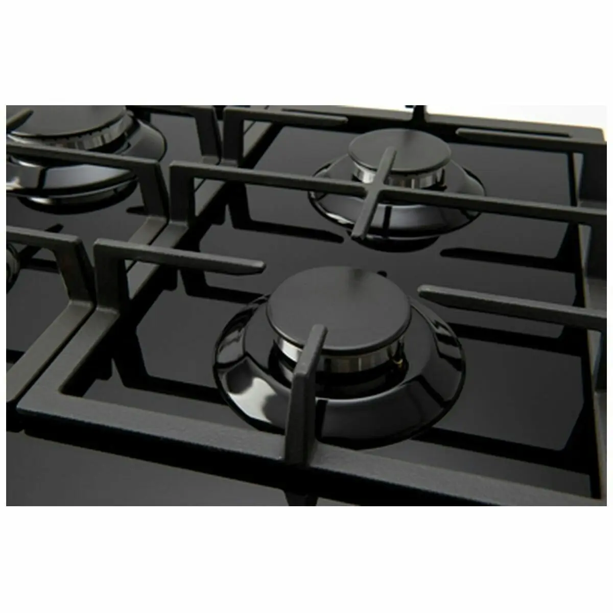 Euro Appliances 90cm Black Tempered Glass Gas Cooktop