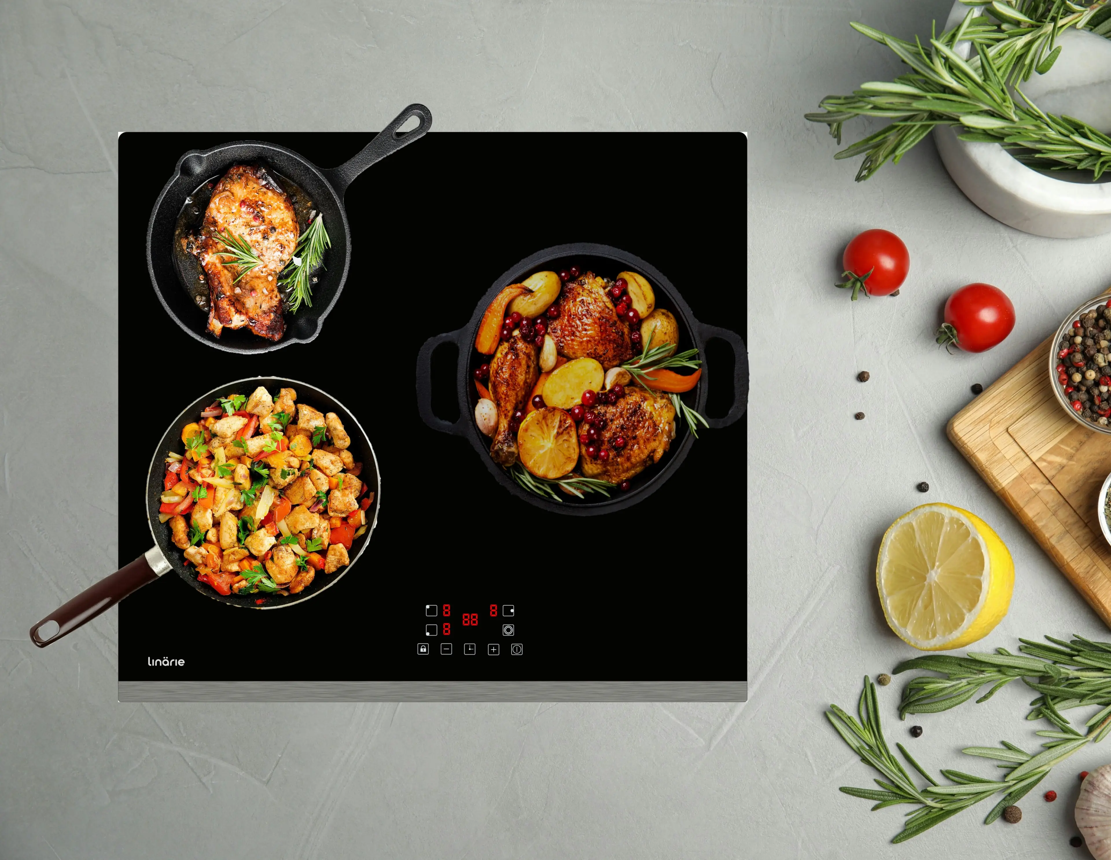 Linarie 60cm 3 Zone Ceramic Cooktop