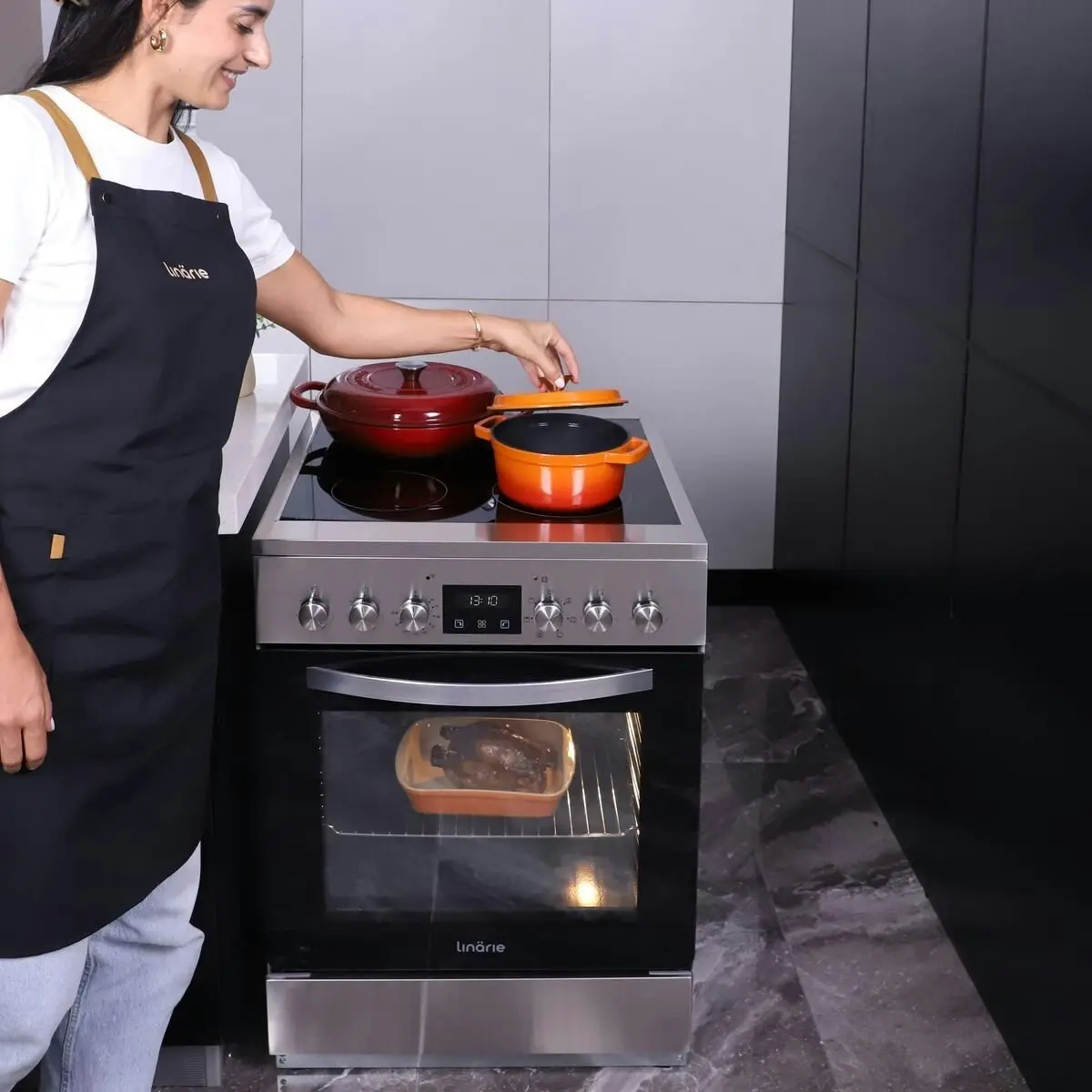 Linarie 60cm Freestanding Electric Oven with Ceramic Cooktop