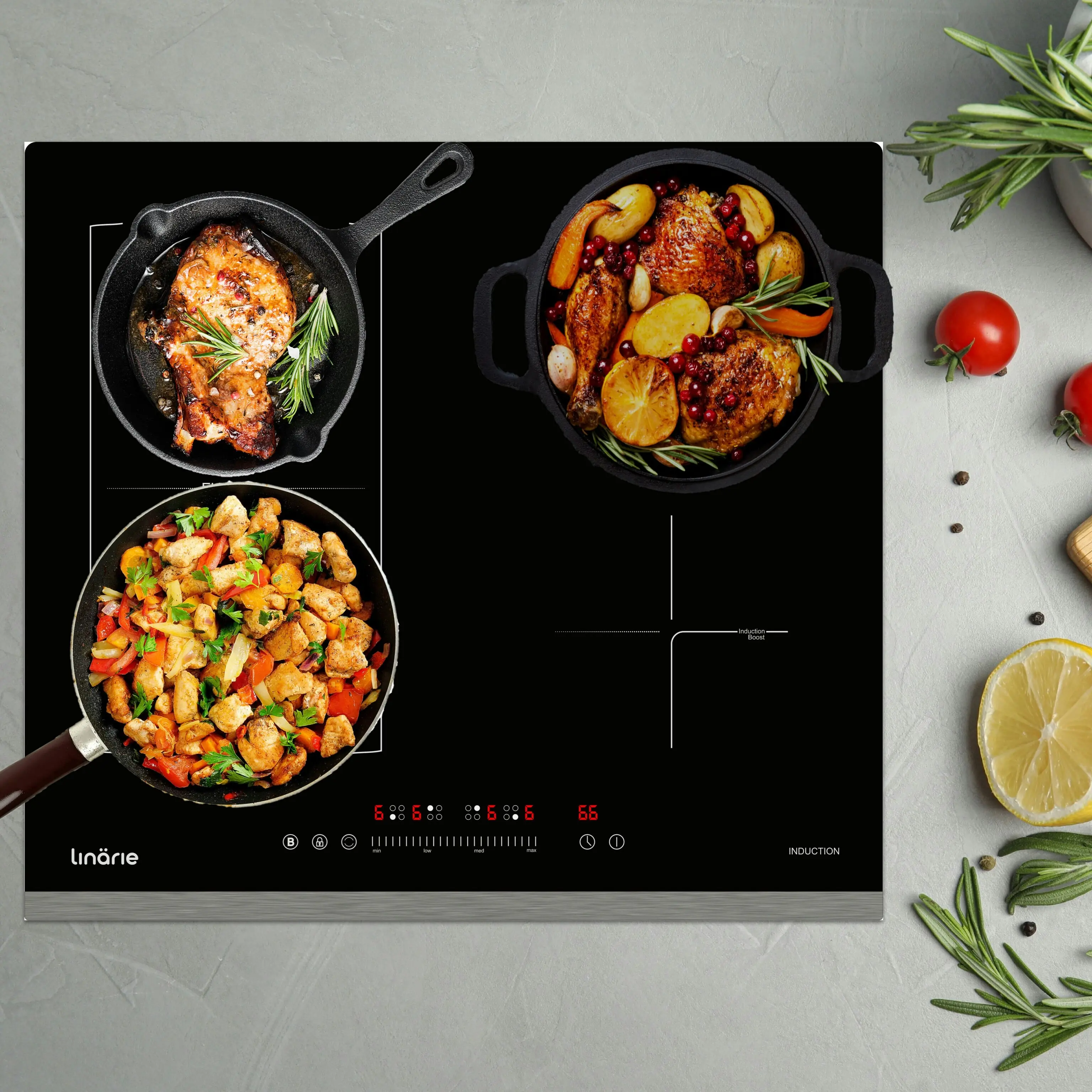 Linarie 60cm 4 Zone Induction Cooktop with Flex Zone