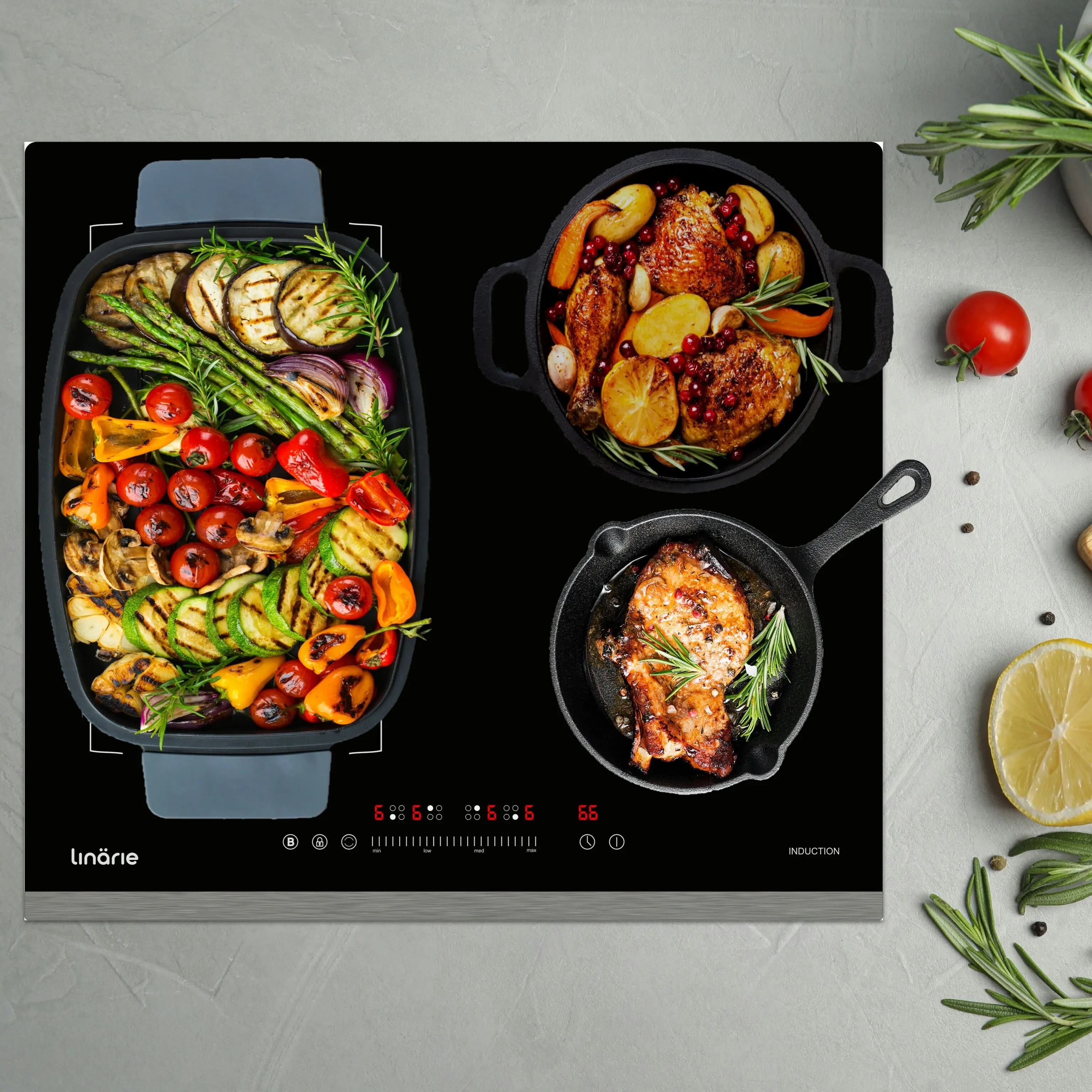 Linarie 60cm 4 Zone Induction Cooktop with Flex Zone