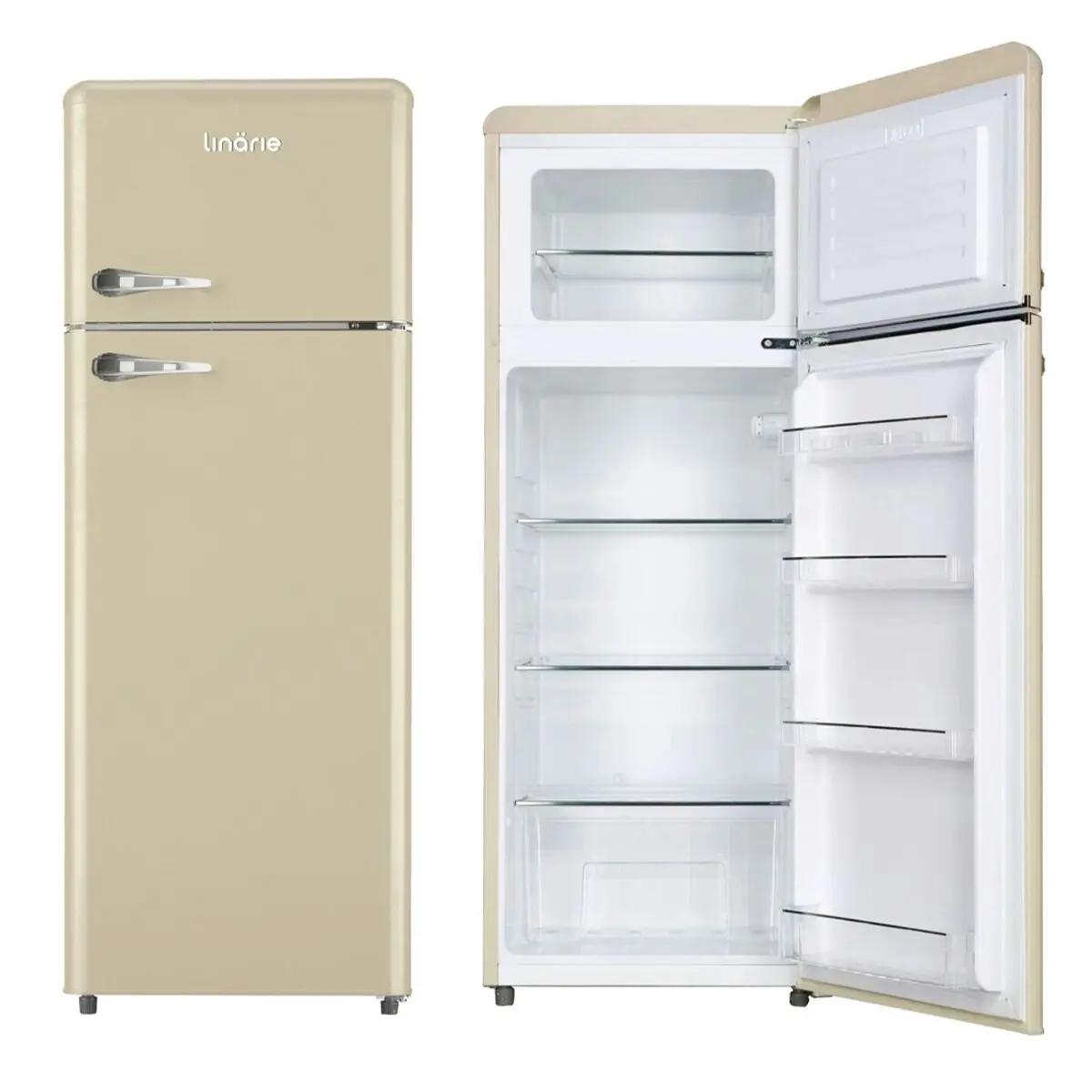 Linarie Valloire 209L Cream Retro Top Mount Fridge - Manual Defrost