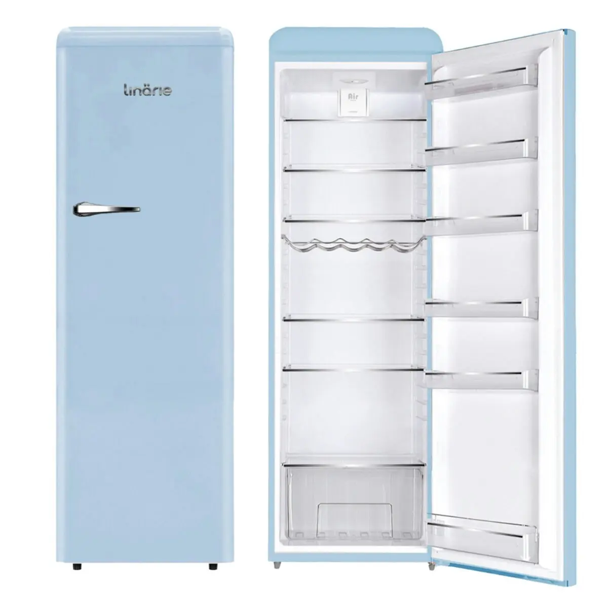 Linarie 328L Single Door Retro Larder Fridge Blue