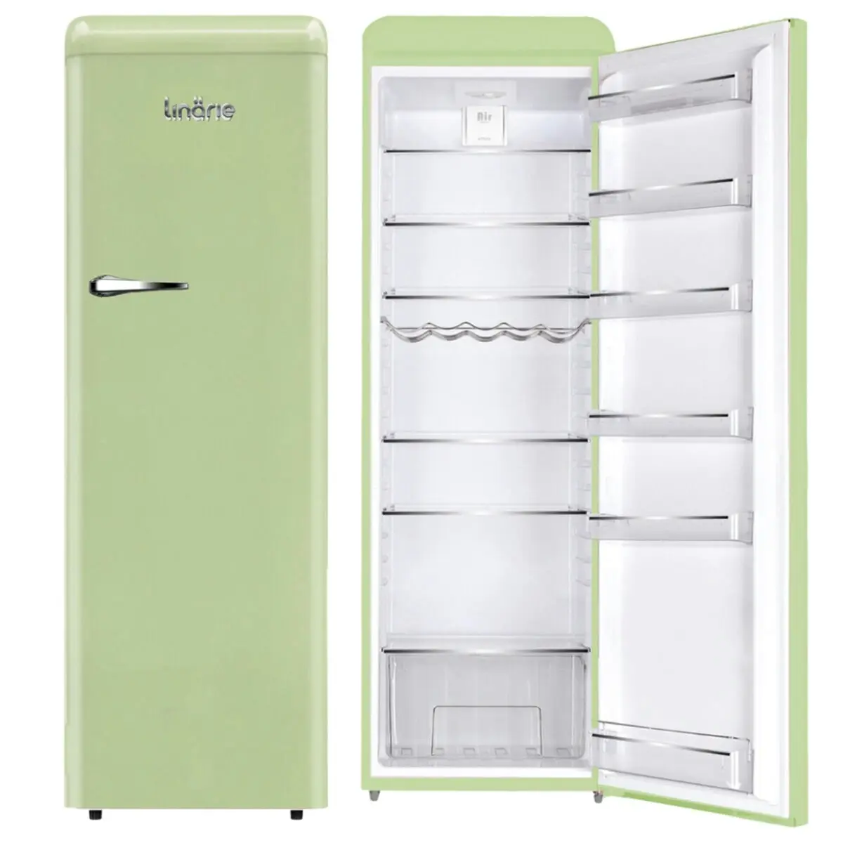 Linarie 328L Single Door Retro Larder Fridge Green