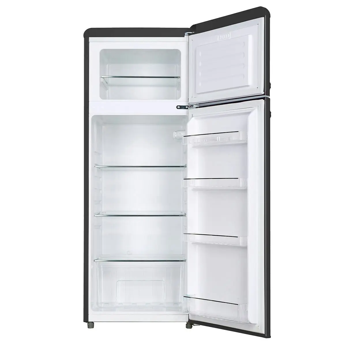 Linarie Valloire 209L Black Retro Top Mount Fridge - Manual Defrost