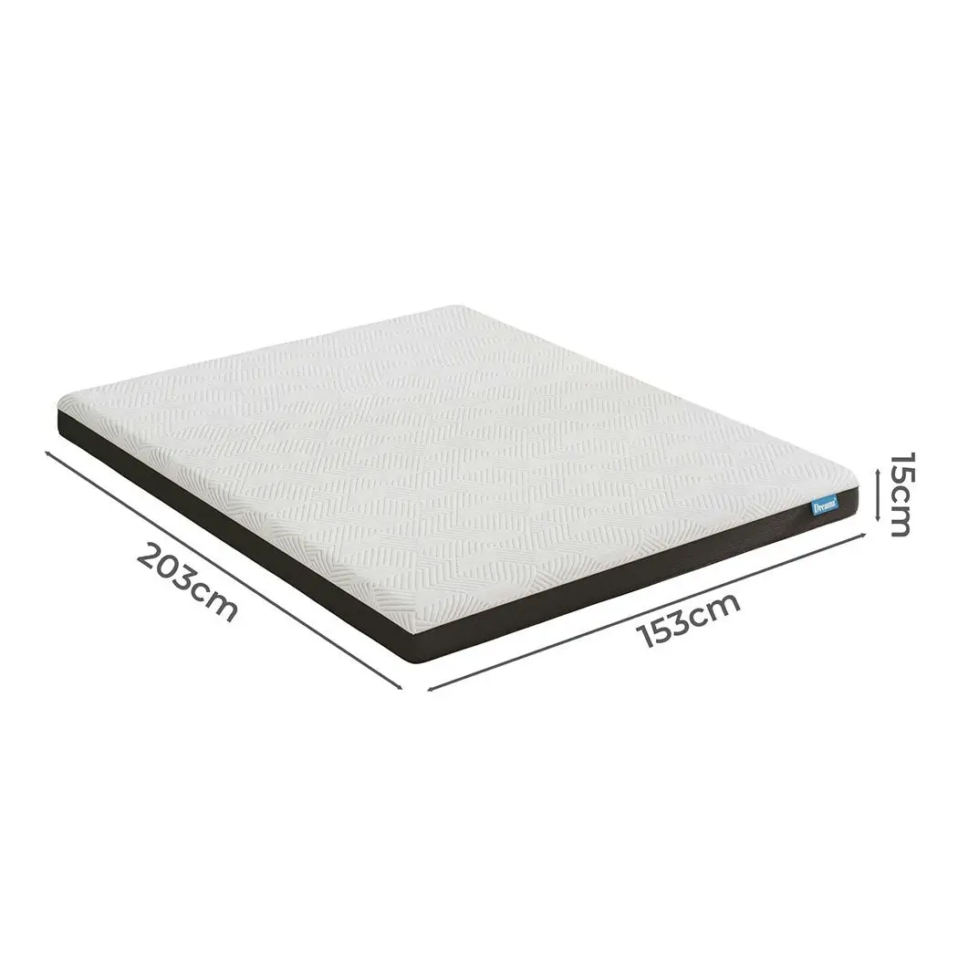 Dreamz Queen Mattress Gel Memory Foam Cooling Breathable 15cm Medium Firm