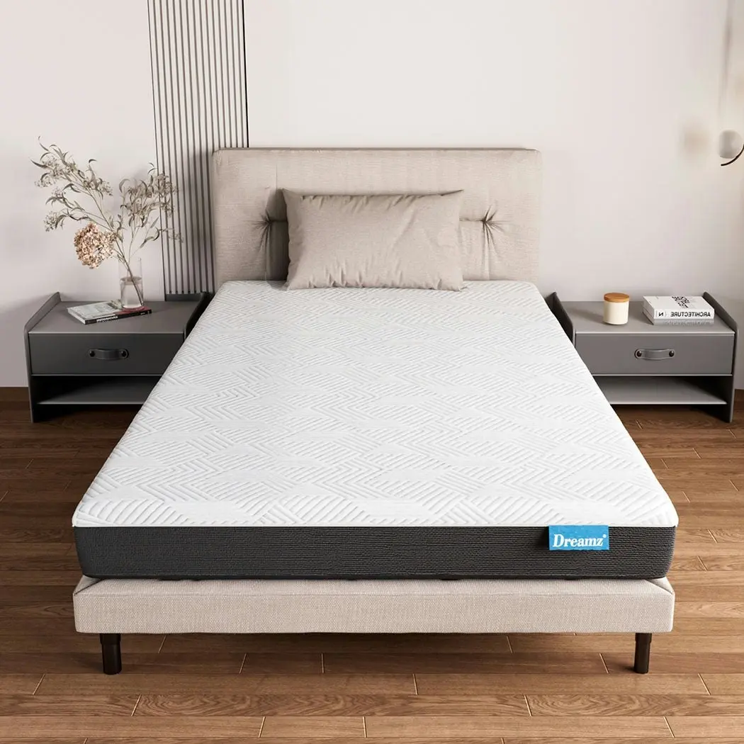 Dreamz Single Mattress Blue Gel Memory Foam Cooling Breathable Medium Firm 20cm