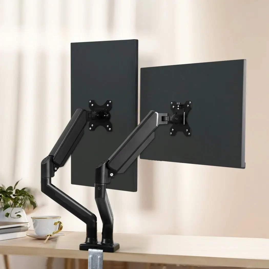 Traderight Monitor Stand Dual Arm TV Bracket Screen LED Holder Desk Freestanding