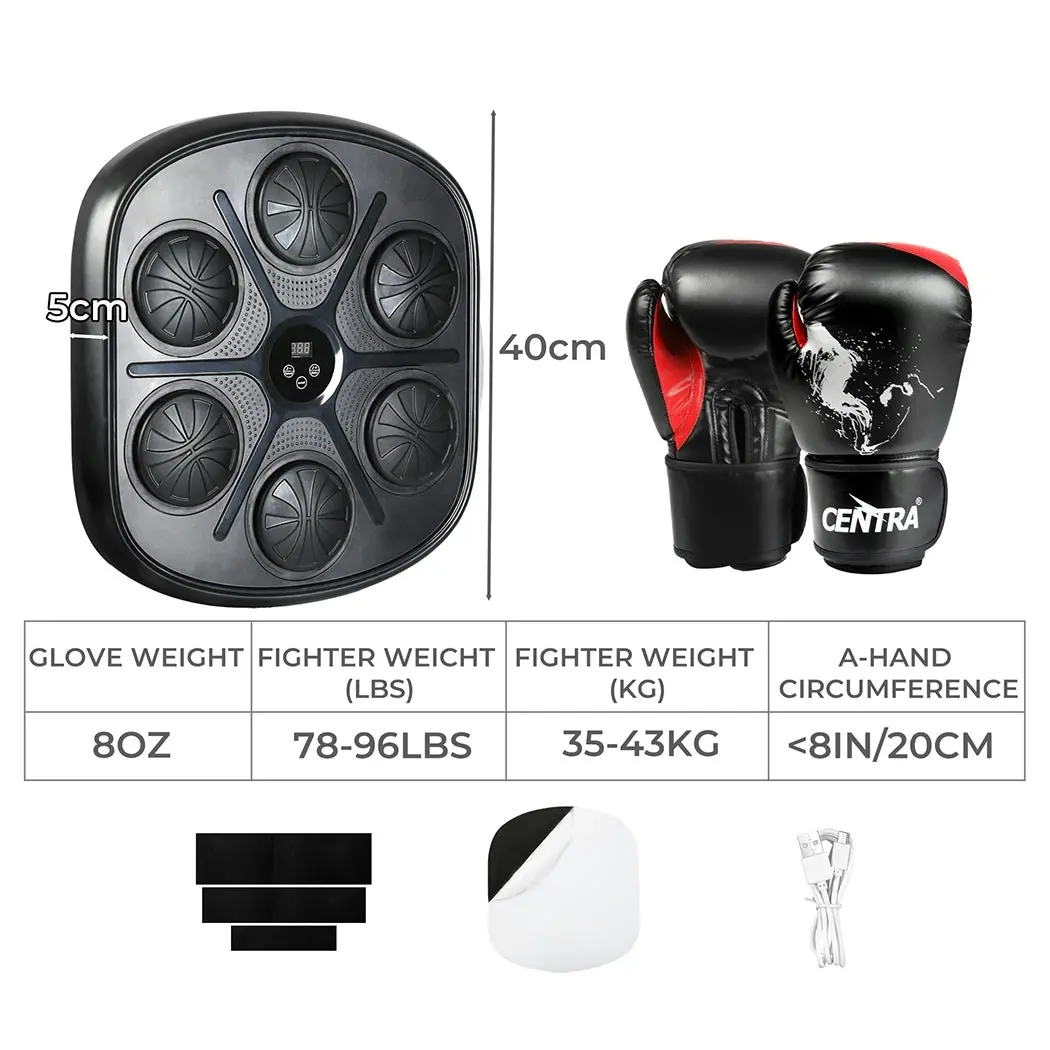 Centra Punching Box Music Machine Home Training Bluetooth 8 OZ Boxing Glove