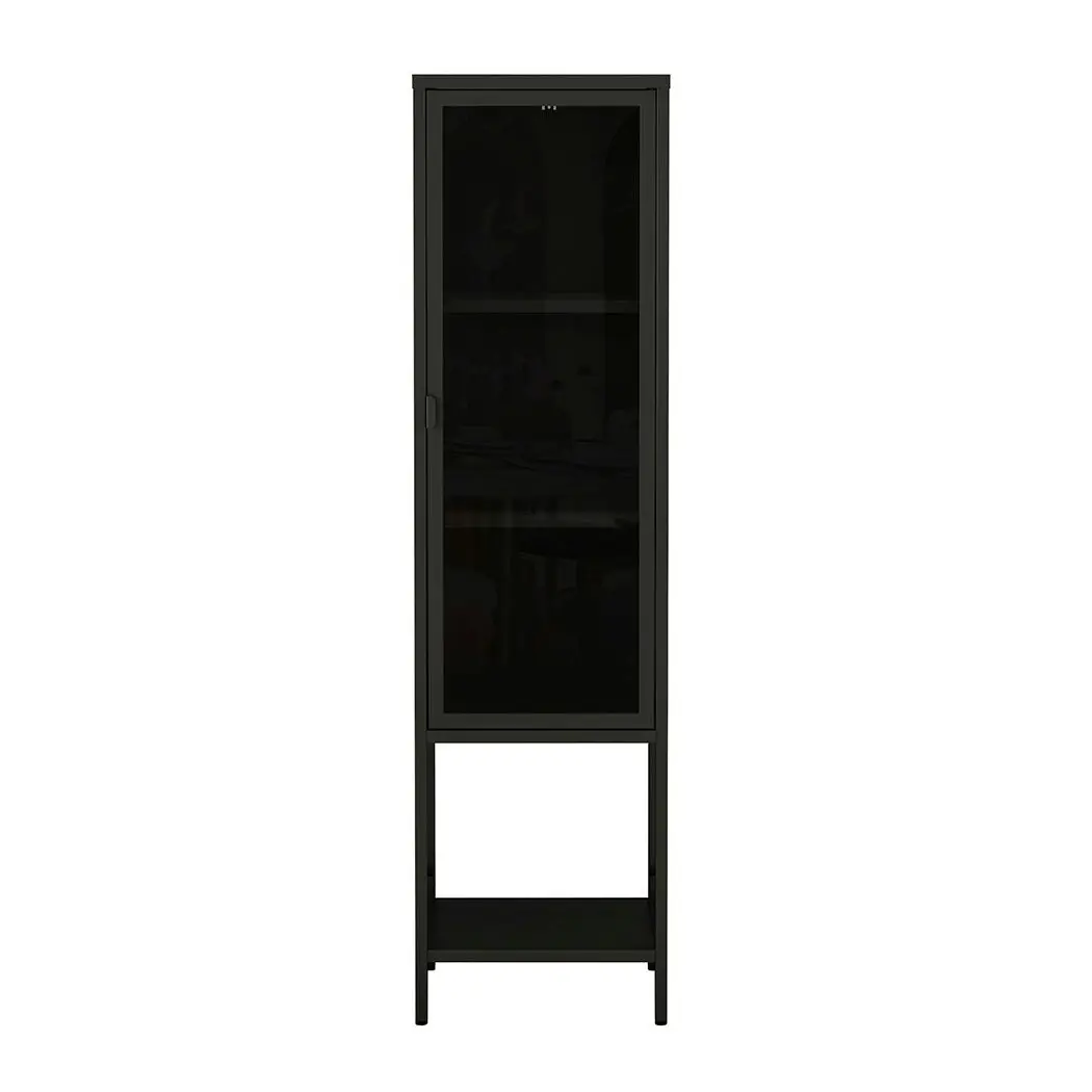 Stacked Tempered Glass Display Cabinet Door Clear Showcase Bookcase Steel Frame