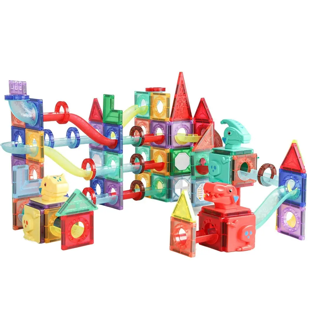 Kids Magnetic Tiles Blocks Dinosaur Building Educational Toys Children Gift Play 170PCS