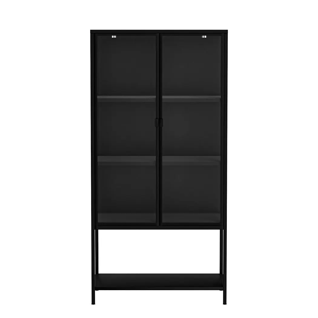 Stacked Tempered Glass Display Cabinet 4Tier Clear Showcase Bookcase Steel Frame