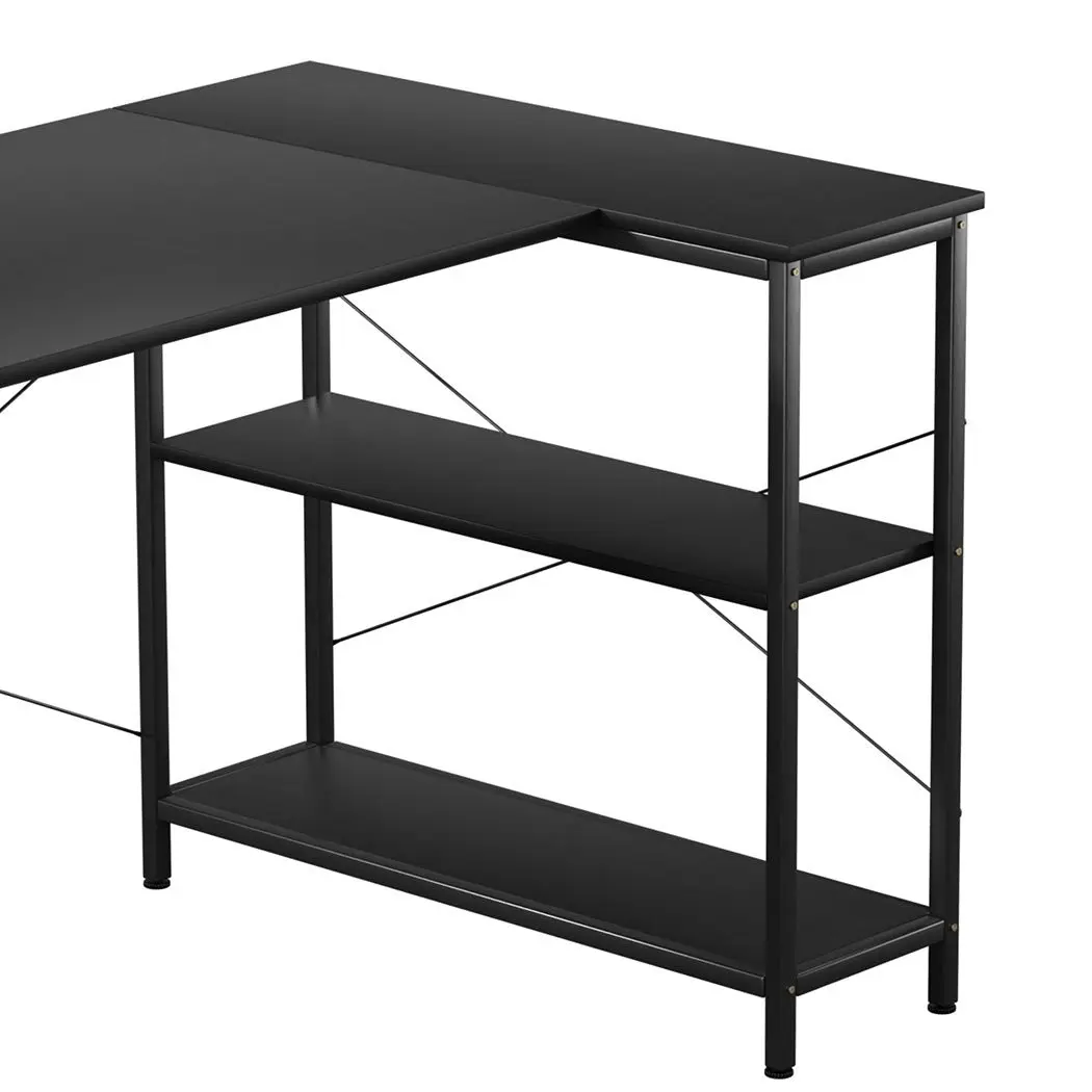 Levede L Shaped 120cm Black Computer Desk Home Office Laptop Table Modern