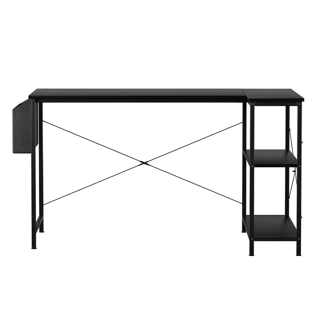 Levede L Shaped 120cm Black Computer Desk Home Office Laptop Table Modern