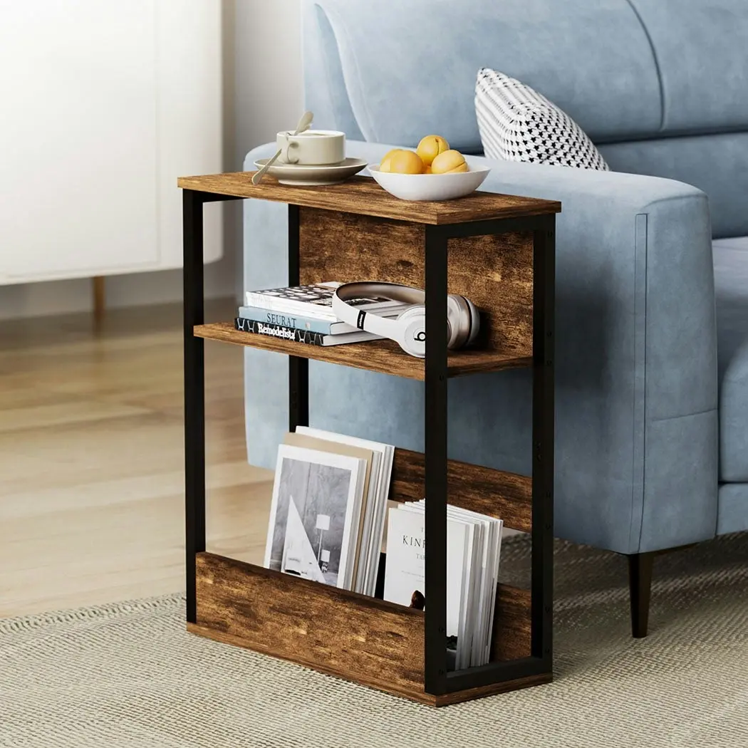 Levede Narrow Coffee End Table Sofa Over Bedside Table Laptop Shelf Desk