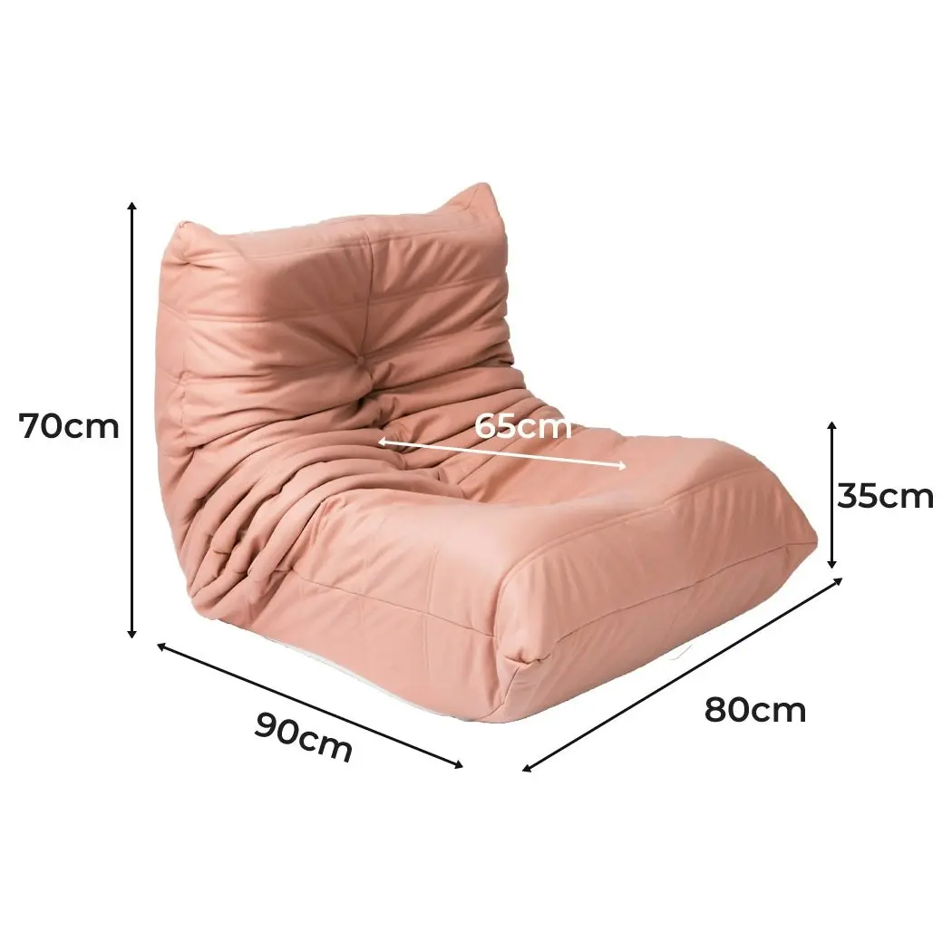 Levede Floor Sofa Accent Chair Lounge Lazy Couch Gaming Recliner Leathaire Pink