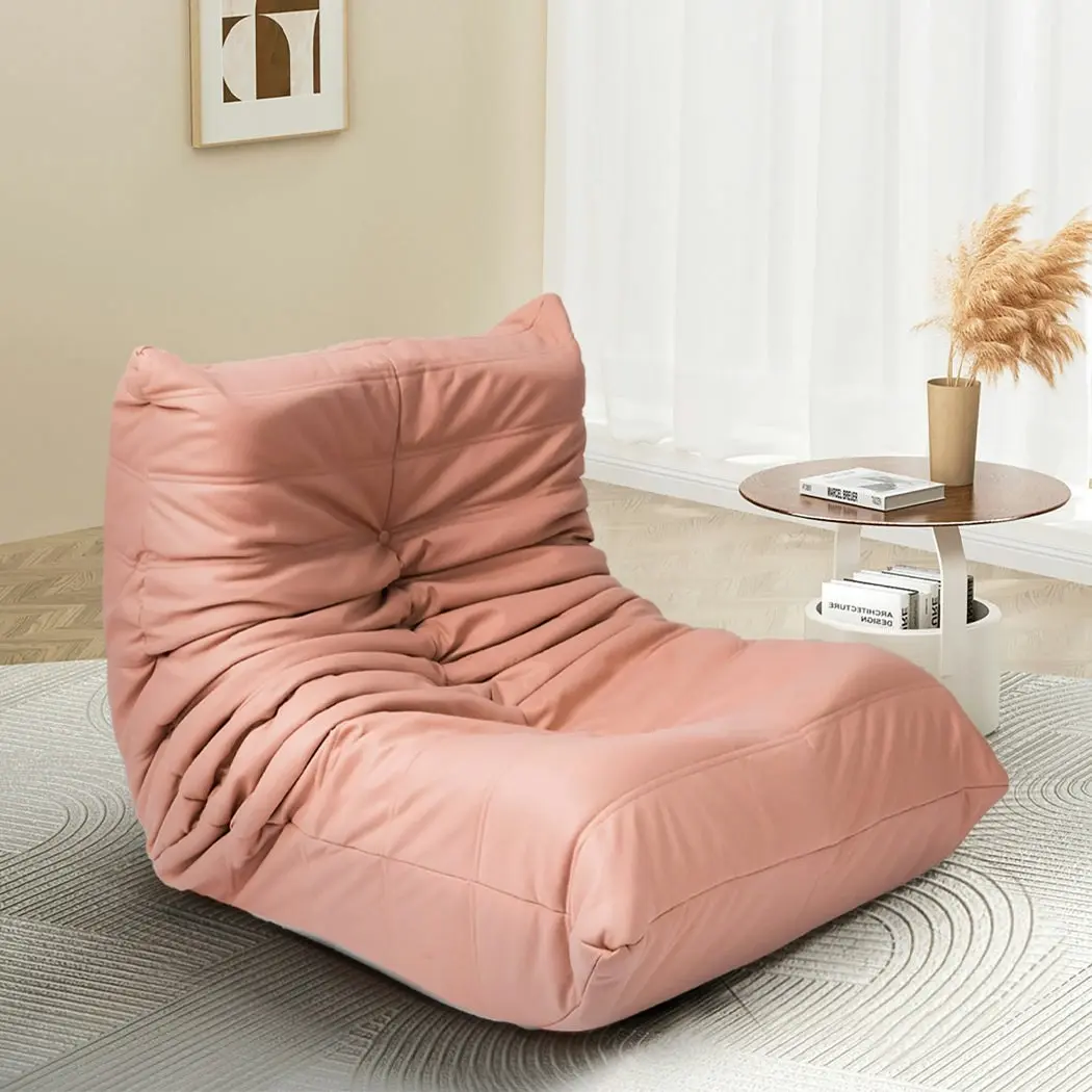 Levede Floor Sofa Accent Chair Lounge Lazy Couch Gaming Recliner Leathaire Pink