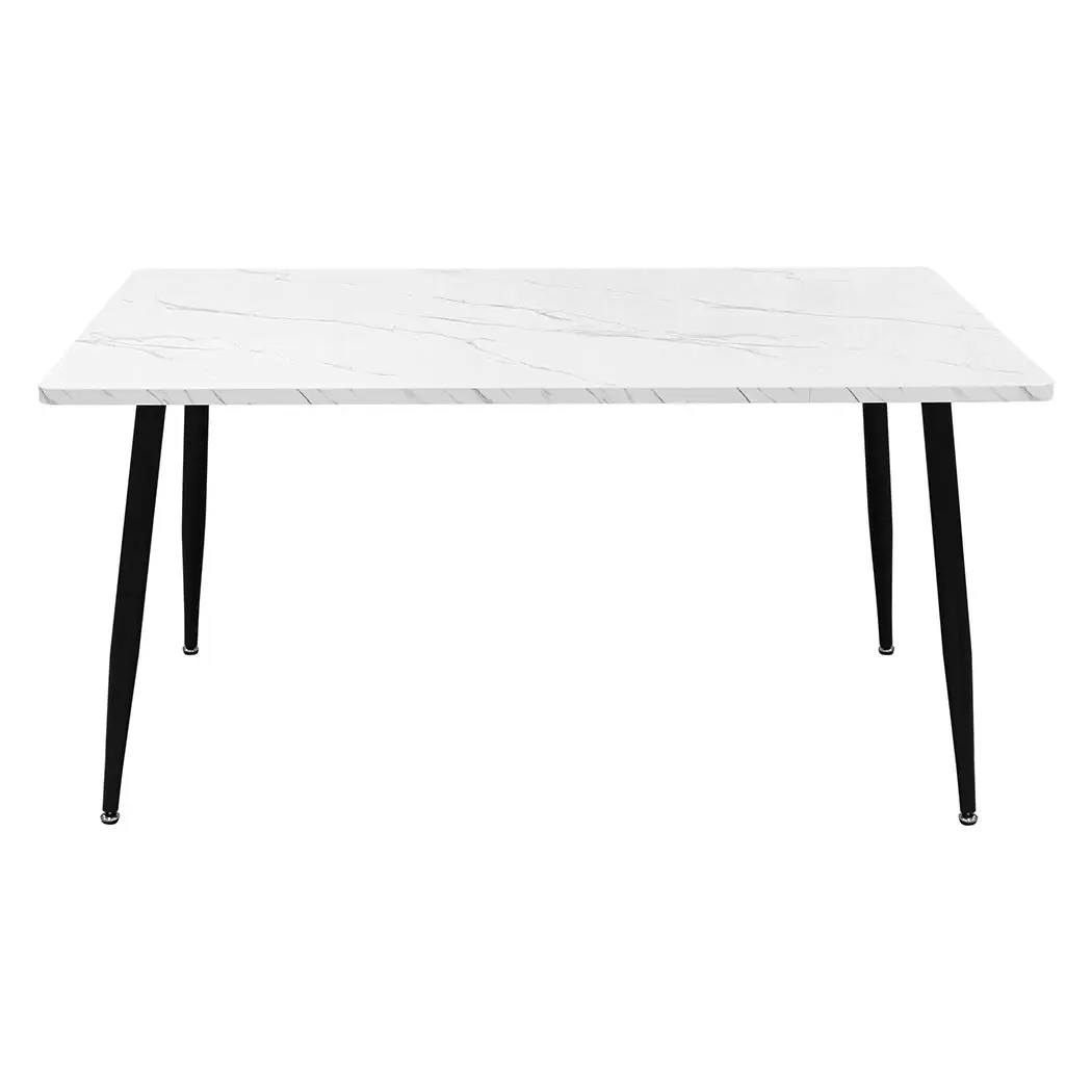 Levede 150cm Dining Table 6 Person Seater Marble Texture Steel Leg Home Office