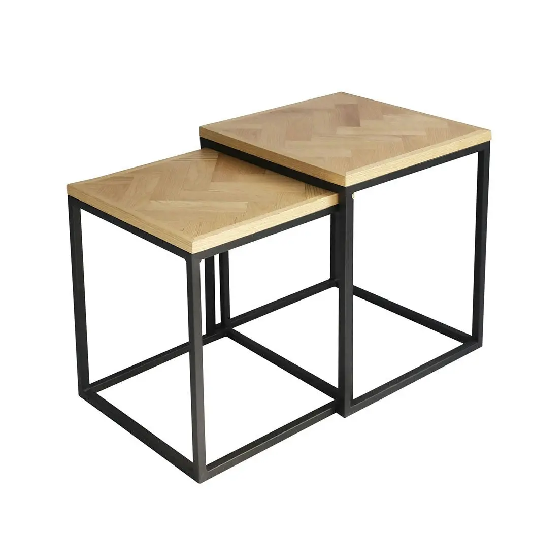 Levede Nesting Side Table Set of 2 Bedside Sofa Square End Tables Coffee Office