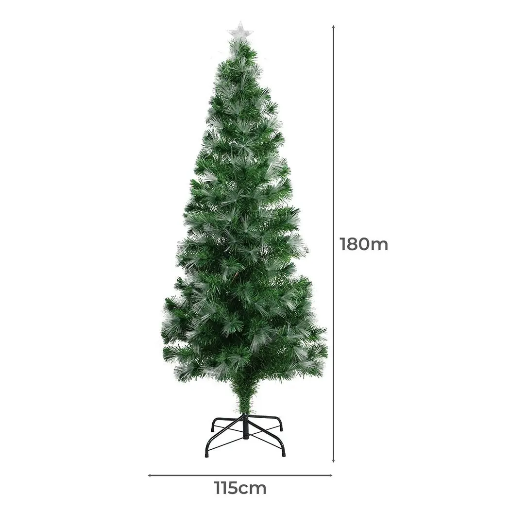 Santaco 1.8M Christmas Tree Fibre Optic 6Ft Atificial Xmas Lights Holiday Decor