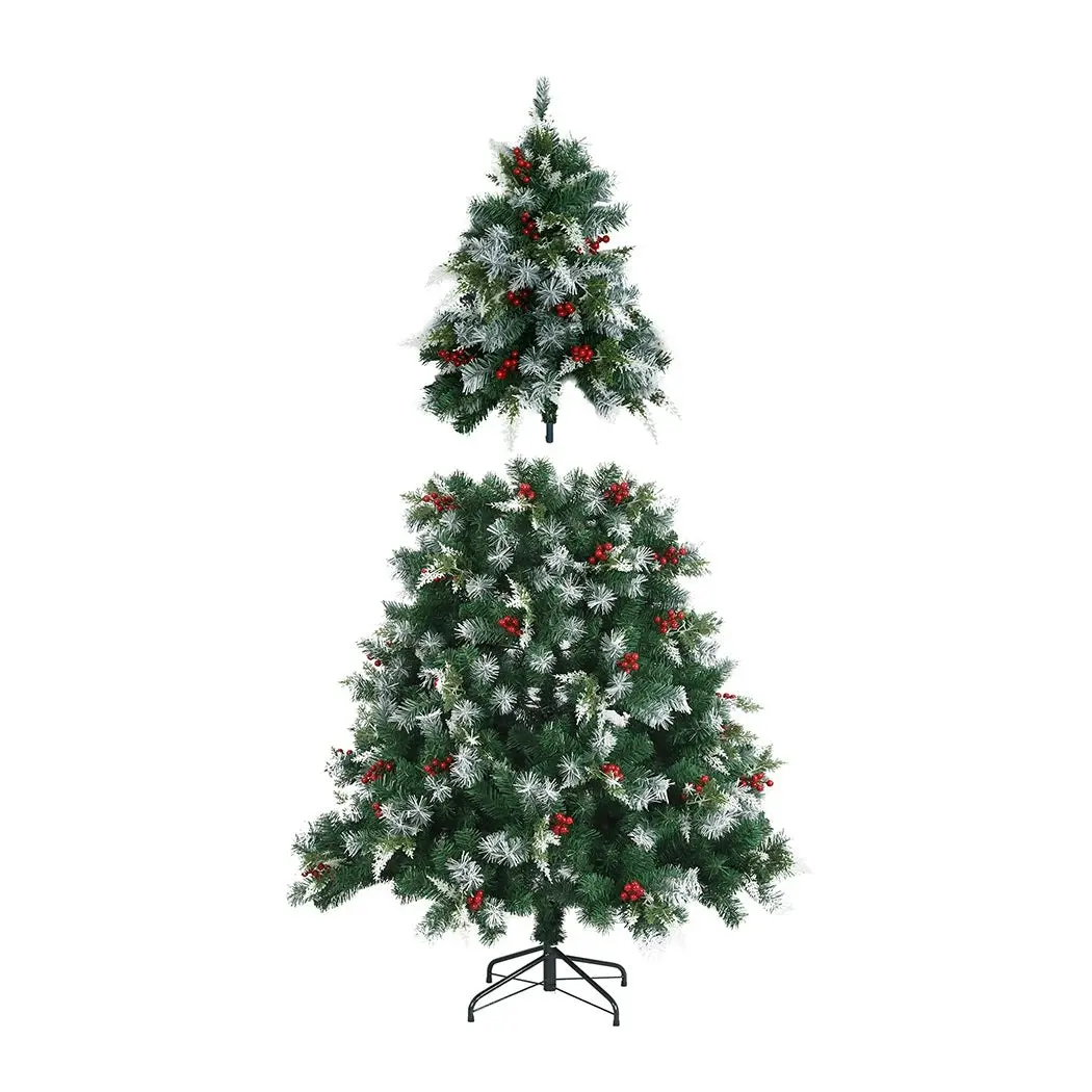 Santaco 1.8M Christmas Tree Snow Flocked Xmas Artificial Green Home Decoration