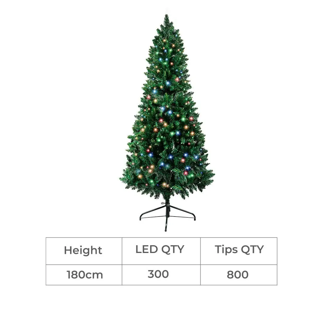 Santaco 1.8M Pencil Christmas Tree Prelit Slim Xmas Dceor Led Light 8 Flash Mode