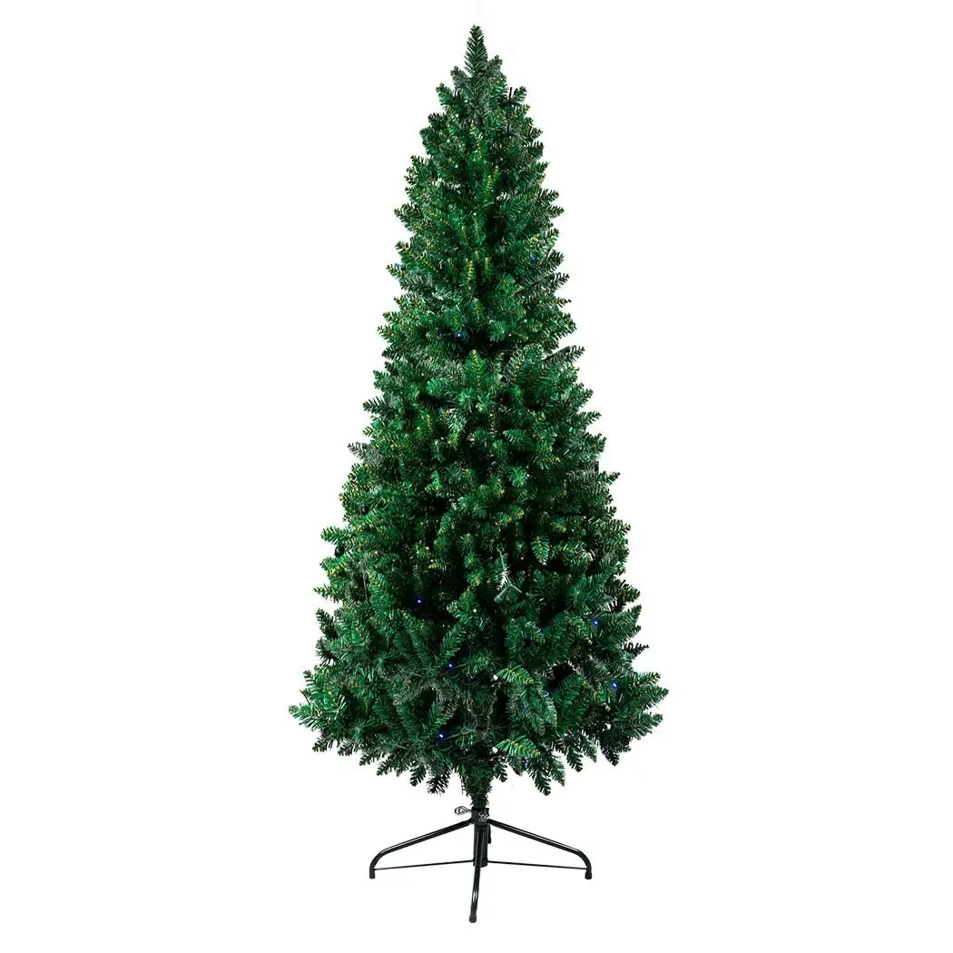 Santaco 2.4M Pencil Slim LED Christmas Tree Prelit Xmas Dceor 8 Lighting Mode