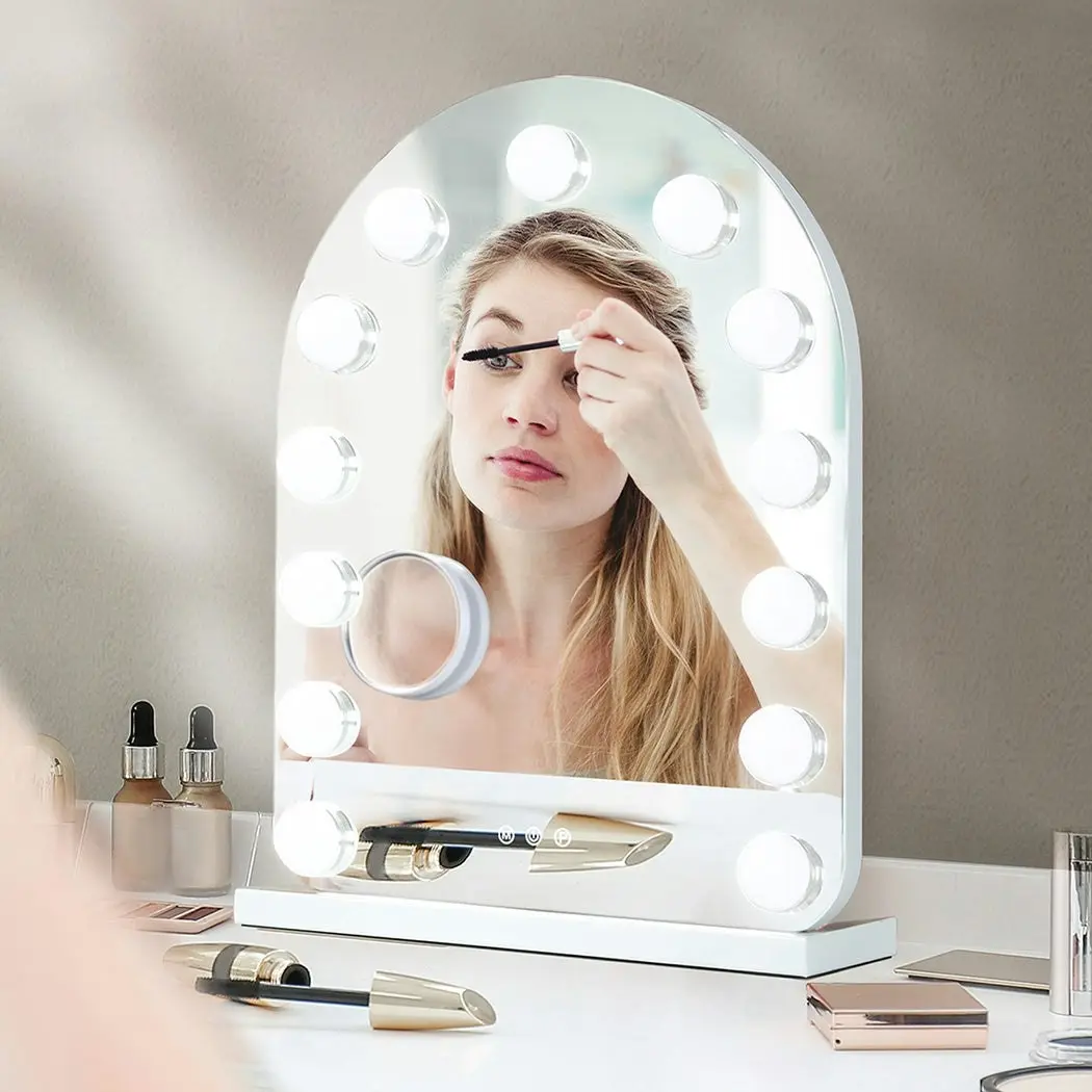 Yezi Hollywood Mirror Arch-shaped Vanity Makeup Mirror with Lights Tabletop